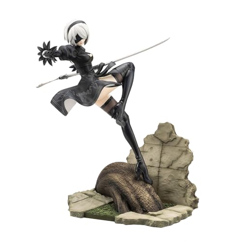 Zhongkaihua Automata 2B Battle Action Figure Statue YoRHa No.2 Type B PVC Figure with Base Model Yorha 2B Anime Figurines Collectible for Game Fans (Black 24cm) von Zhongkaihua