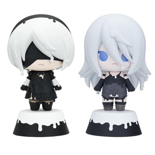 Zhongkaihua Automata A2 und Yorha 2B Game Action Figuren Q Ver. Niedliche Anime Minifigur 7,5 cm Anime Modell Statue Sammlerstück Desktop Ornamente von Zhongkaihua