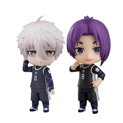 Zhongkaihua Blue Lock Anime niedliche Minifigur Reo Mikage Seishiro Nagi Actionstatue, PVC-Modellfigur, Desktop-Ornamente, 10 cm von Zhongkaihua