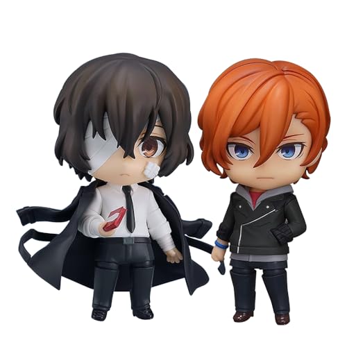 Zhongkaihua Bungo Stray Dogs Anime Figur Chuuya und Dazai Actionfigur mit Zubehör Ton Modell Bungo Stray Dogs Joint Bewegliche austauschbare Köpfe Figur Sammlerstück Ornamente von Zhongkaihua