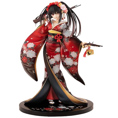 Zhongkaihua Date A Live Anime Figur Kurumi Tokisaki Serie Actionfigur Statue Modell Kurumi Tokisaki Kimono Modell 23 cm PVC Figur Sammlerstück Desktop Ornamente von Zhongkaihua