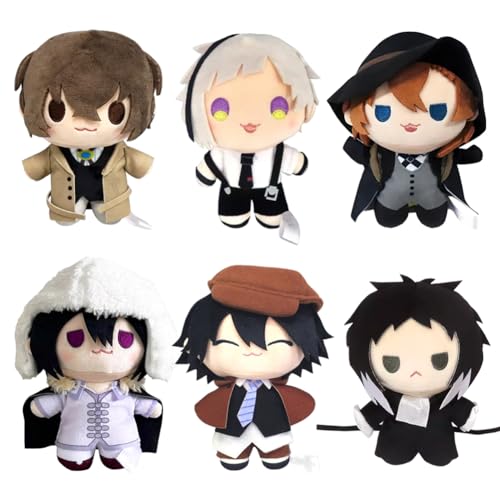 Zhongkaihua Dazai Osamu/Nakahara Chuuya Plüsch Ranpo/Atsushi BSD Figuren, weich, 20 cm, Cartoon-Überwurfkissen, Schlafzimmer, Heimdekoration, Ornamente, Geschenke von Zhongkaihua