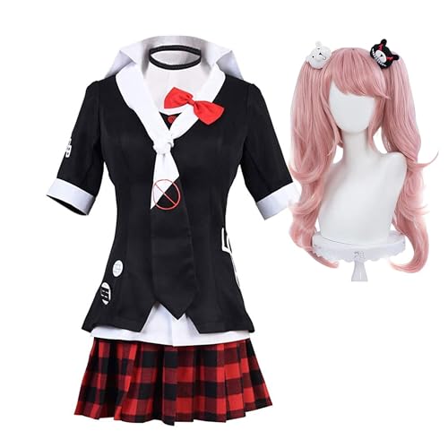 Zhongkaihua Enoshima Junko JK Uniform Cosplay Kostüm mit Perückenset Rollenspiel Halloween Anime Karneval Party Outfit für Mädchen von Zhongkaihua