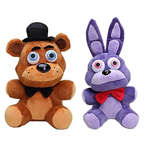 Zhongkaihua FNAF Plush Bear Fazbear + Nightmare Bonnie Set Five Nights Game Plush Set FNAF Plushies FNAF Toys Sister Location for Kids Christmas New Year Birthday Gift von Zhongkaihua