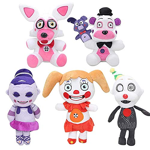 Zhongkaihua Funtime Foxy+Funtime Bear +Ballora+Circus Baby+Ennard Set Five Nights Game Plush Set Fnaf Plushies Fnaf Toys for Kids Christmas New Year Birthday Gift von Zhongkaihua