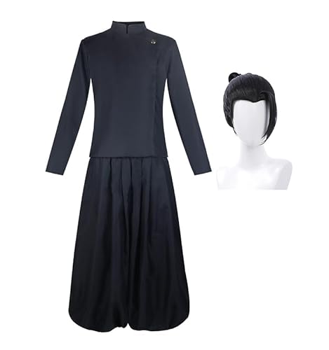 Zhongkaihua Geto Suguru High School Cosplay Kostüm Komplettes Set Herren Uniform Jacke und Hose mit Perücke für JJK Anime Fans Halloween Karneval Comic-Con Rollenspiel von Zhongkaihua