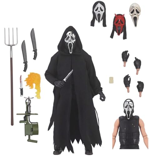 Zhongkaihua Ghostface Figur Ghostface Actionfigur 23 cm PVC-Modell Weihnachten Zuhause Schreibtisch Ornament Geburtstag Sammlung Halloween Dekoration Geschenk von Zhongkaihua