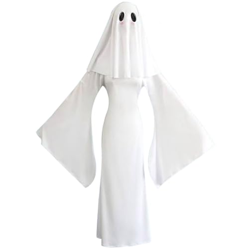 Zhongkaihua Halloween-Cosplay-Kostüme, witziger und spannender Geister-Anzug, reinweißes Kleid für Damen, Halloween-Party, Karneval, Faschingskostüm Zhongkaihua Halloween-Cosplay-Kostüme, witziger und spannender Geister-Anzug, reinweißes Kleid für Damen, Halloween-Party, Karneval, Faschingskostüm von Zhongkaihua
