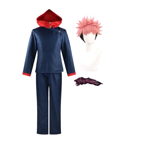 Zhongkaihua Itadori Yuji Cosplay Kostüm JJK Outfit Anzug Anime Schuluniform Komplettes Set Zubehör Halloween von Zhongkaihua