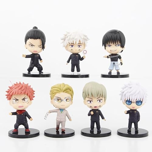 Zhongkaihua JJK Anime Figuren Set 10pcs Gojo Satoru/Geto Suguru/Itadori Yuji/Fushiguro Toji Figur Mini Modell Statue, Cake Topper Collectibles Dekorationen Geschenke 10CM PVC von Zhongkaihua