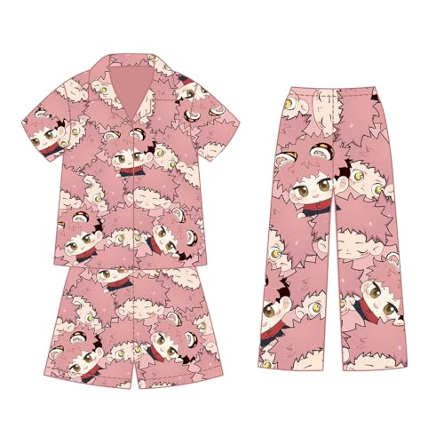 Zhongkaihua JJK Gojo Satoru Itadori Yuji Pyjama, Fushiguro Megumi/Inumaki Toge Thema, Pyjama-Set, Sommer, Winter, kurzärmelig, Shorts, Hose, leichte Nachtwäsche für Unisex, Itadori Yuji Schlafanzug, Zhongkaihua JJK Gojo Satoru Itadori Yuji Pyjama, Fushiguro Megumi/Inumaki Toge Thema, Pyjama-Set, Sommer, Winter, kurzärmelig, Shorts, Hose, leichte Nachtwäsche für Unisex, Itadori Yuji Schlafanzug, von Zhongkaihua
