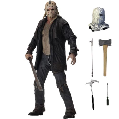 Zhongkaihua Jason Voorhees Figur Jason Voorhees Actionfigur 18 cm PVC-Modell Weihnachten Zuhause Schreibtisch Ornament Geburtstag Sammlung Halloween Dekoration Geschenk von Zhongkaihua