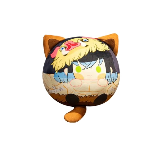 Zhongkaihua Kamado Tanjiro/Tomioka Giyuu Anime gefülltes Kissen weiche Figur Anhänger 12 cm niedlicher Cartoon-runder Stofftier hängende Ornamente für Rucksack von Zhongkaihua