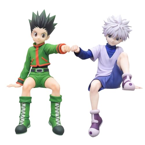 Zhongkaihua Killua Zaoldyeck/Gon Freecss Figur sitzendes Modell PVC-Statue, Anime-Action-Figur, Sammlerstücke, Heim-Auto-Dekorationen, 2 Stück von Zhongkaihua