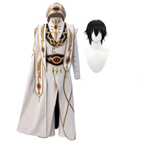 Zhongkaihua Lelouch Anime-Cosplay-Kostüm, Uniform, komplettes Set für Herren, Comic-Con Rollenspiel-Outfits, Karneval, Halloween, Verkleidungs-Kostüm von Zhongkaihua