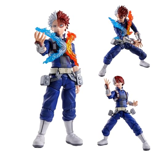 Zhongkaihua MHA Figur Todoroki Shouto Statue MHA Actionfiguren Anime beweglich austauschbares Zubehör Modell 15 cm Sammlerstücke Dekorationen von Zhongkaihua