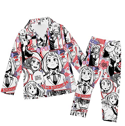 Zhongkaihua MHA Pyjama-Set, Anime-Nachtwäsche, Midoriya/Bakugo/Dabi/Toga/Uraraka, Cosplay, niedlich, Cartoon, langärmelig, Hemd, Hose, Pyjama, Sommer, Herbst, Anime-Pyjama, Party Zhongkaihua MHA Pyjama-Set, Anime-Nachtwäsche, Midoriya/Bakugo/Dabi/Toga/Uraraka, Cosplay, niedlich, Cartoon, langärmelig, Hemd, Hose, Pyjama, Sommer, Herbst, Anime-Pyjama, Party von Zhongkaihua