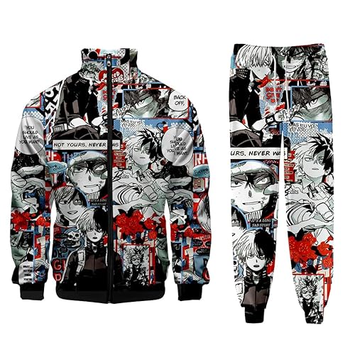 Zhongkaihua MHA Sweatshirts und Jogginghosen-Set, 2-teilig, Izuku/Bakugou/Dabi/All Might/Toga/Uraraka, Trainingsanzug, Anime, Sweatpants mit Reißverschluss, für Herren und Damen, Uni Zhongkaihua MHA Sweatshirts und Jogginghosen-Set, 2-teilig, Izuku/Bakugou/Dabi/All Might/Toga/Uraraka, Trainingsanzug, Anime, Sweatpants mit Reißverschluss, für Herren und Damen, Uni von Zhongkaihua
