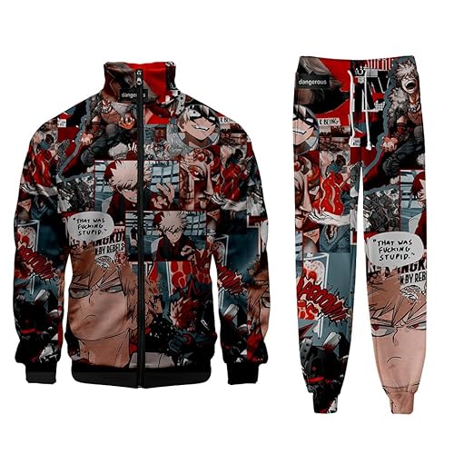 Zhongkaihua MHA Sweatshirts und Jogginghosen-Set, 2-teilig, Izuku/Bakugou/Dabi/All Might/Toga/Uraraka, Trainingsanzug, Anime, Sweatpants mit Reißverschluss, für Herren und Damen, Uni Zhongkaihua MHA Sweatshirts und Jogginghosen-Set, 2-teilig, Izuku/Bakugou/Dabi/All Might/Toga/Uraraka, Trainingsanzug, Anime, Sweatpants mit Reißverschluss, für Herren und Damen, Uni von Zhongkaihua