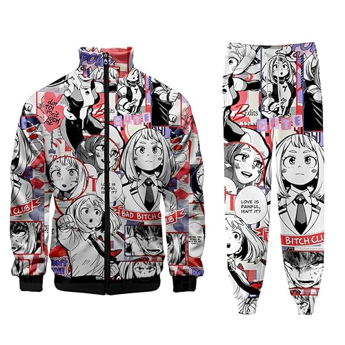 Zhongkaihua MHA Sweatshirts und Jogginghosen-Set, 2-teilig, Izuku/Bakugou/Dabi/All Might/Toga/Uraraka, Trainingsanzug, Anime, Sweatpants mit Reißverschluss, für Herren und Damen, Uni Zhongkaihua MHA Sweatshirts und Jogginghosen-Set, 2-teilig, Izuku/Bakugou/Dabi/All Might/Toga/Uraraka, Trainingsanzug, Anime, Sweatpants mit Reißverschluss, für Herren und Damen, Uni von Zhongkaihua