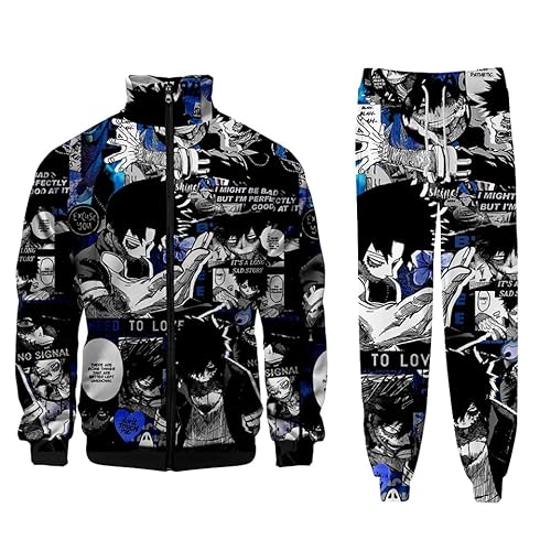 Zhongkaihua MHA Sweatshirts und Jogginghosen-Set, 2-teilig, Izuku/Bakugou/Dabi/All Might/Toga/Uraraka, Trainingsanzug, Anime, Sweatpants mit Reißverschluss, für Herren und Damen, Uni Zhongkaihua MHA Sweatshirts und Jogginghosen-Set, 2-teilig, Izuku/Bakugou/Dabi/All Might/Toga/Uraraka, Trainingsanzug, Anime, Sweatpants mit Reißverschluss, für Herren und Damen, Uni von Zhongkaihua