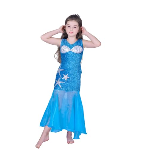 Zhongkaihua Mädchen Maskerade Party Kleid- Karneval Fancy Dress Up Kostüm Party Blaues Kleid für 4-10Jahre alt von Zhongkaihua