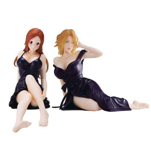 Zhongkaihua Matsumoto Rangiku/Inoue Orihime Figur Sitting Modell Statue Anime Action Figure Sammlungen Desktop Dekorationen Geschenke 11CM PVC von Zhongkaihua
