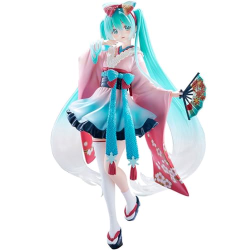 Miku Figur Kimono Miku Action Figur Anime Mädchen 19cm Zuhause Geburtstag Geschenk Schreibtisch Dekoration Ornamente für Fans von Zhongkaihua