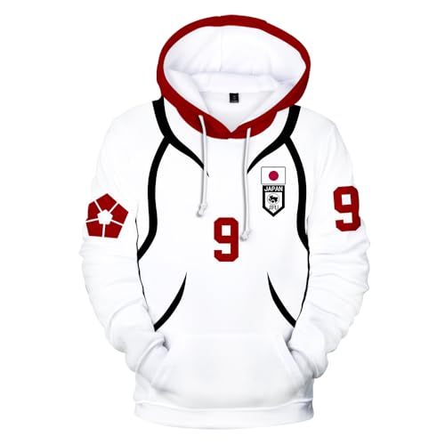 Zhongkaihua Nagi/Reo/Rin/Bachira Hoodie Anime Sweatshirt 3D bedruckte Kleidung Herren Damen Uni Hoodies mit Kordelzug Langarm Geschenke von Zhongkaihua