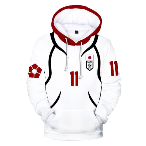 Zhongkaihua Nagi/Reo/Rin/Bachira Hoodie Anime Sweatshirt 3D bedruckte Kleidung Herren Damen Uni Hoodies mit Kordelzug Langarm Geschenke von Zhongkaihua