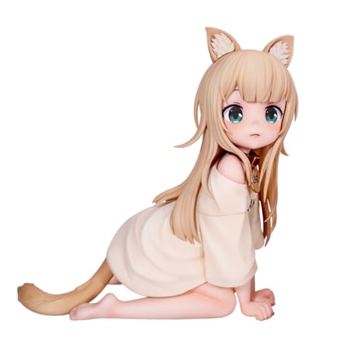 Zhongkaihua Niedliche Katzenfigur, Kinako, Cartoon-Q-Figur, PVC-Modell, kniende Statue, Tischfigur, Ornamente, 14 cm von Zhongkaihua