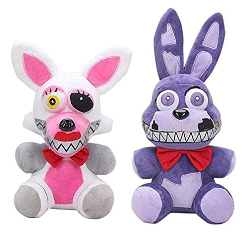 Zhongkaihua Nightmare Mangle + Nightmare Bonnie Set Five Nights Game Plüsch Set Fnaf Plushies Fnaf Toys Sister Location for Kids Christmas New Year Birthday Gift von Zhongkaihua