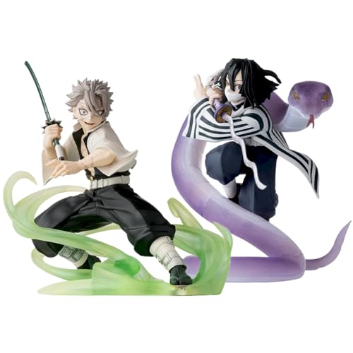 Zhongkaihua Obanai/Sanemi Figur Kimetsu no Yaiba Anime Figuren 13/14CM PVC Kampf Modell Statue Action Figure Sammlungen Desktop Dekorationen Geschenke von Zhongkaihua
