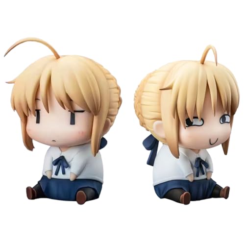 Zhongkaihua Pendragon Altria Anime Q Figuren, 10 cm, Altria Pendragon Actionfigur, Kuchendekoration, niedliche Anime-Mini-Figur, Desktop-Ornament, Geschenke, 2 Stück von Zhongkaihua
