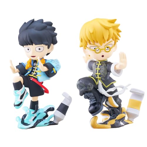 Zhongkaihua Reigen Arataka und Shigeo Kageyama Mob Anime-Figuren, 2 Stück, niedliche Mini-Figuren, japanische Anime-Manga-Modell-Kollektion von Zhongkaihua