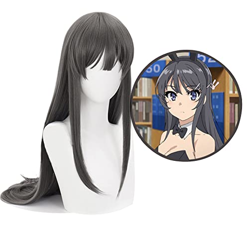 Zhongkaihua Sakurajima Mai Cosplay Uniform Mai Sakurajima Cosplay Perücke Rascal Does Not Dream Of Bunny Girl Senpai Kostüm für Damen von Zhongkaihua