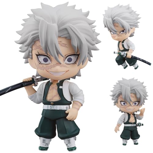 Zhongkaihua Shinazugawa Sanemi Actionfigur mit beweglichen und austauschbaren Gesichtern Anime Q Figurine PVC Statue Anime Sammelfigur Modell 10cm von Zhongkaihua