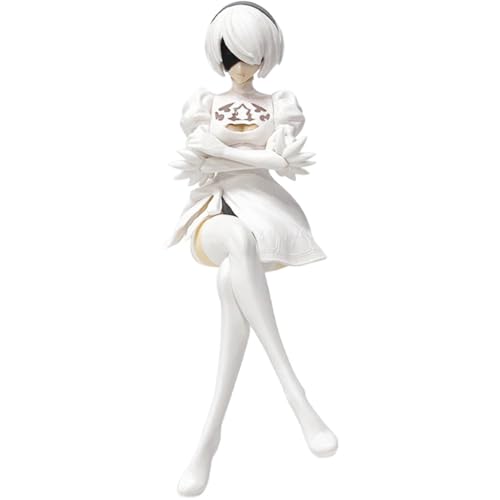 Zhongkaihua Spiel-Action-Figur Automata 2B YoRHa Nr. 2 Typ 2B Figur 15 cm Yorha 2B Anime-Figur Sitzpositionen PVC-Statue Modell Ornamente Sammlerstück, weiße Version von Zhongkaihua