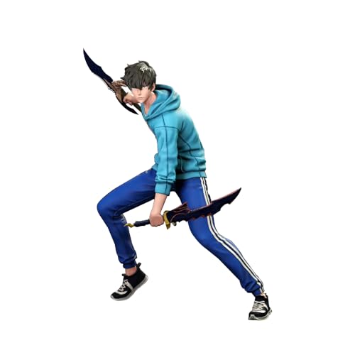 Zhongkaihua Sung Jin Woo Figur Fighting Stance Edition mit Messer in beiden Händen Modell Sung Jinwoo Statue Anime Actionfigur 17cm von Zhongkaihua