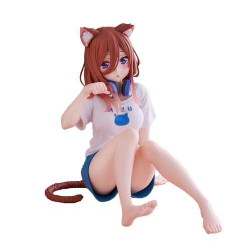 Zhongkaihua The Quintessential Quintuplets Figur Nakano Miku Cute Cat Girl Figur Home Dress Edition Anime Modell Figuren Desktop Ornamente 13 cm von Zhongkaihua