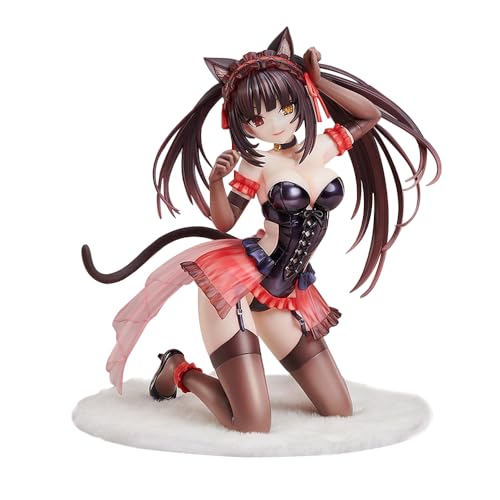 Zhongkaihua Tokisaki Kurumi-Figur, kniende Pose, Modell, Schuluniform, Statue, 17 cm, Katzenohren, Mädchen, Anime-Actionfiguren, Sammlerstück, Dekorationen, Geschenke, PVC von Zhongkaihua