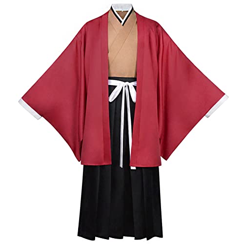 Zhongkaihua Tsugikuni Yoriichi Anime Cosplay Kostüm Robe Robe Kimono Outfits mit Perücke und Umhang für Herren Halloween Anime Rollenspiel Komplettes Set von Zhongkaihua