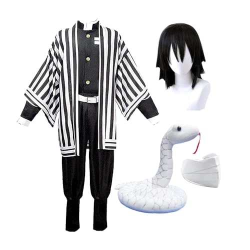 Zhongkaihua Tsugikuni Yoriichi Cosplay Kostüm Anime Kimono Anzug Robe Perücke Set Rollenspiel Halloween Karneval Party für Kostümfans von Zhongkaihua