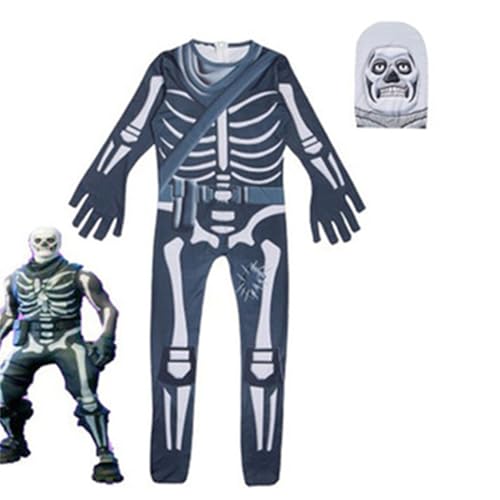 Zhongkaihua Unisex Skelett Kostüm Stilvolle Cosplay Overall für Verkleidungspartys Bodysuit für Halloween Karneval Rollenspiele Events von Zhongkaihua