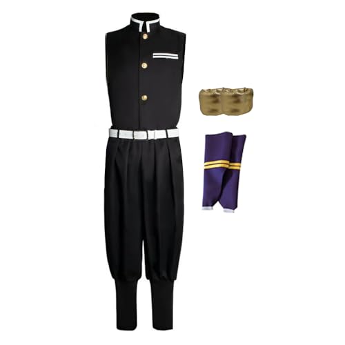 Zhongkaihua Uzui Tengen Cosplay Kostüm Kimetsu no Yaiba Outfit Anime Cosplay Uniform Komplettes Set Zubehör Halloween von Zhongkaihua