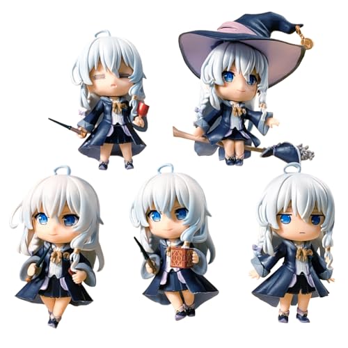 Zhongkaihua Wandernde Hexe Die Reise von Elaina Figur 11 cm 5 Stück Anime Modell für Computer Schreibtisch Auto Heimdekoration Geschenk von Zhongkaihua