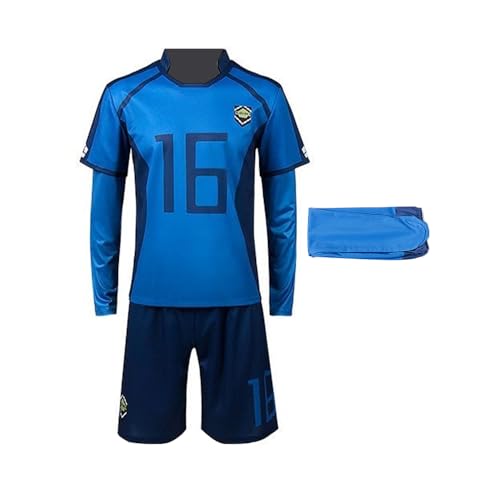 Zhongkaihua Yo Hiori Cosplay-Kostüme, komplettes Set, Halloween, Anime, Rollenspiel-Outfits, Fußballtrikot, Nr. 16, blaue Fußballmannschaftsuniformen, Sport-Trainingsanzüge, Shorts-Sets für Herren Zhongkaihua Yo Hiori Cosplay-Kostüme, komplettes Set, Halloween, Anime, Rollenspiel-Outfits, Fußballtrikot, Nr. 16, blaue Fußballmannschaftsuniformen, Sport-Trainingsanzüge, Shorts-Sets für Herren von Zhongkaihua