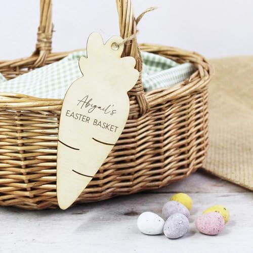 Zhongzhi Personalisiertes, individuelles Baby-Osterkorb, Holz-Namensschild, Frohe Ostern, Party, Eiersuche, Spielkorb, Dekoration, Kinder, Jungen, Mädchen, Geschenk (Design B, 5 Stück) von Zhongzhi