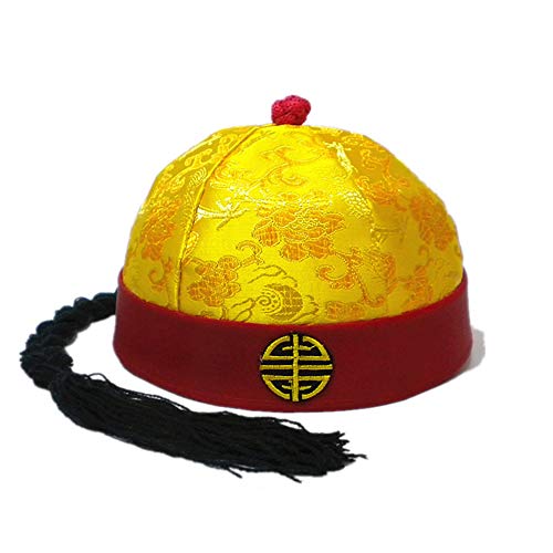 Zhou-long Chinesischer Kaiserhut, Rollenspiel, dekorativer Rollenspiel-Hut, Umfang 59 cm, Gelb, gelb, 7.5 * 5.3英寸(长*高) Zhou-long Chinesischer Kaiserhut, Rollenspiel, dekorativer Rollenspiel-Hut, Umfang 59 cm, Gelb, gelb, 7.5 * 5.3英寸(长*高) von Zhou-long