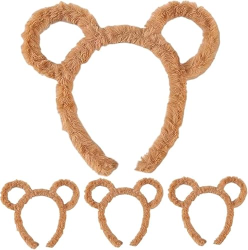 Zhouxiaotong Tier Ohren, Bärenohren, 4pcs süße pelzige Tierohren, Mode Haarzubehör für Erwachsene Kinder Make up, Bärenohren Zhouxiaotong Tier Ohren, Bärenohren, 4pcs süße pelzige Tierohren, Mode Haarzubehör für Erwachsene Kinder Make up, Bärenohren von Zhouxiaotong
